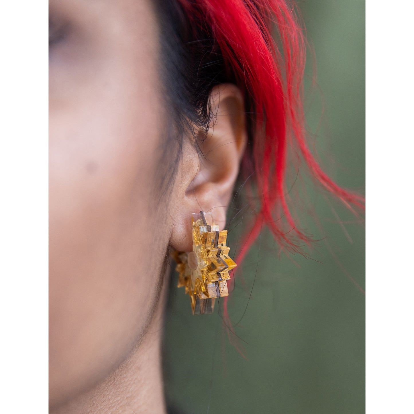 Aurora Star Stud Hoop Earrings in Gold and Bronze