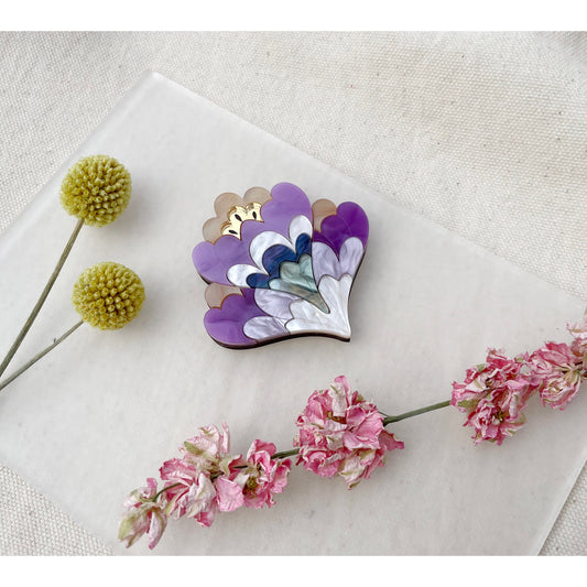 Crocus Flower Brooch in Purple