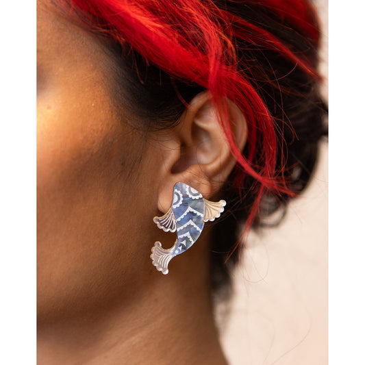Koi Fish Stud Earrings