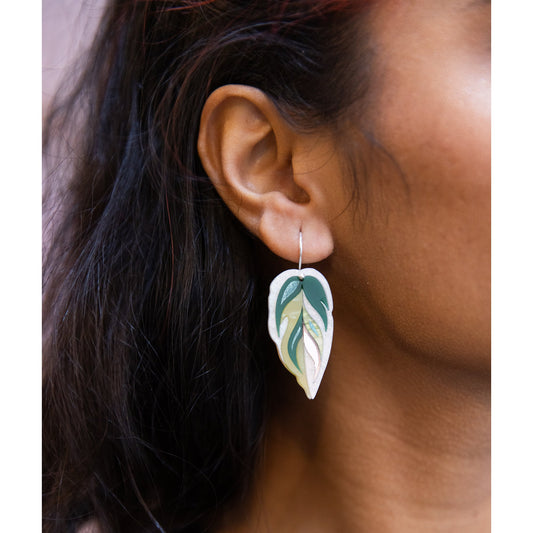 Calathea Leaf Drop Earrings