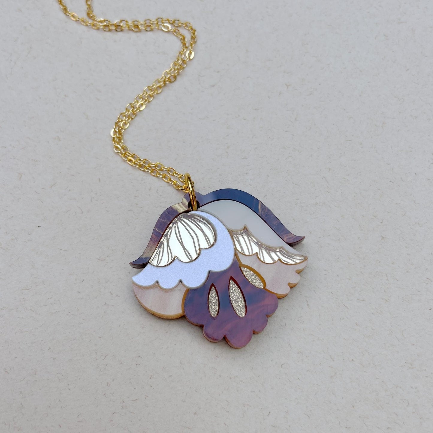 Nouveau Floral Pendant Necklace