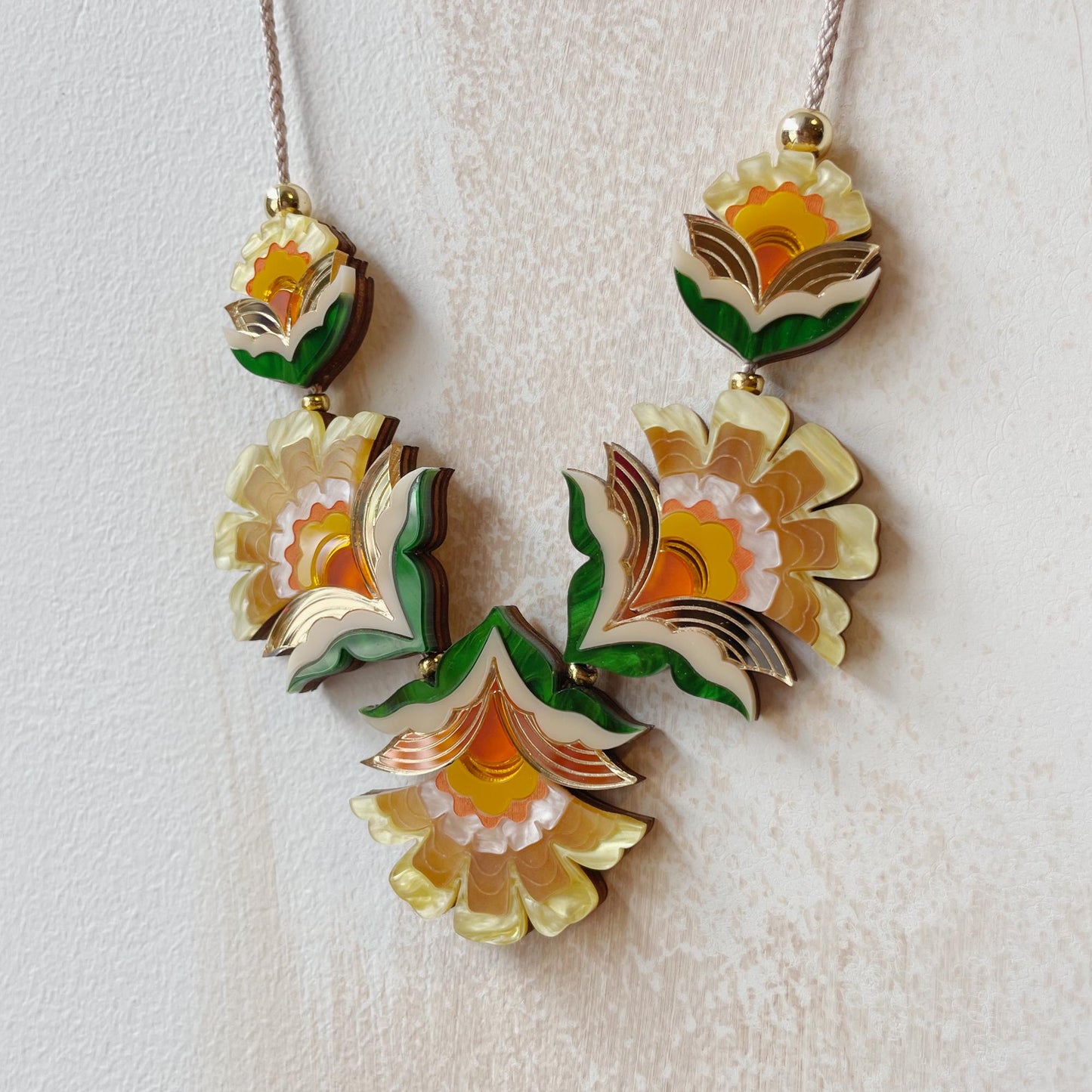 PREORDER: Maisie Floral Statement Necklace in Yellow