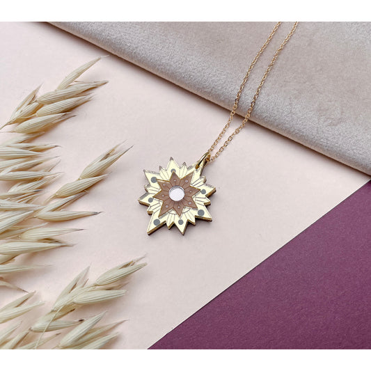 Aurora Star Pendant Necklace in Gold and Bronze