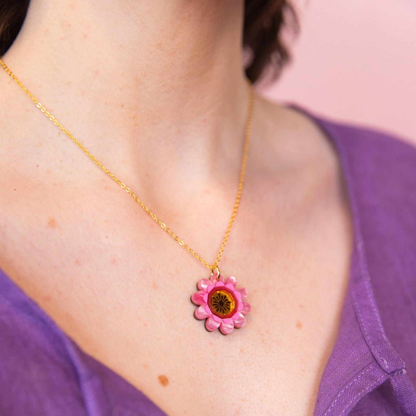 Margot Daisy Floral Pendant Necklace