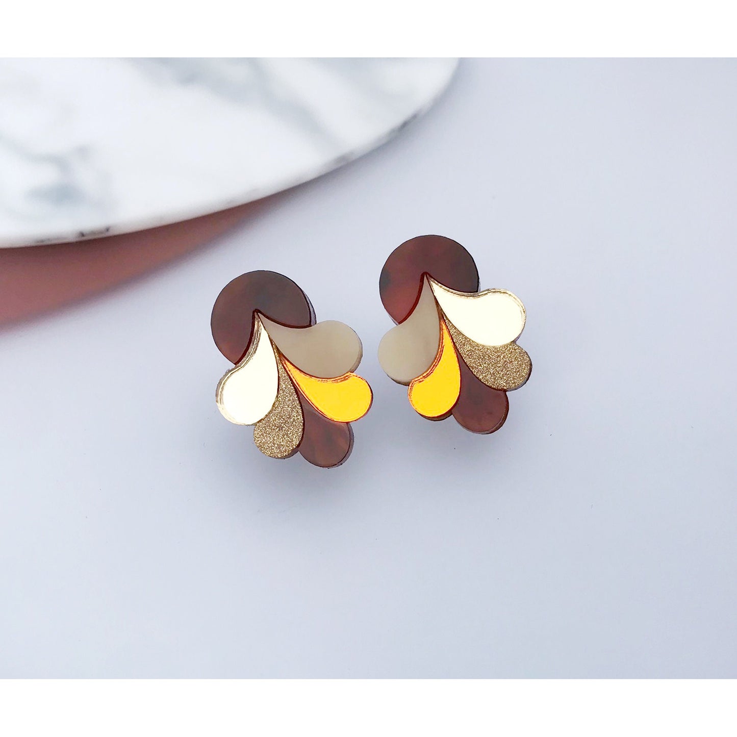 Psychedelic Statement Studs in Tortoiseshell