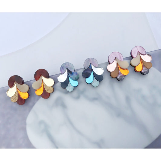 Psychedelic Statement Studs in Tortoiseshell
