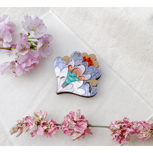 Crocus Flower Brooch in Rose
