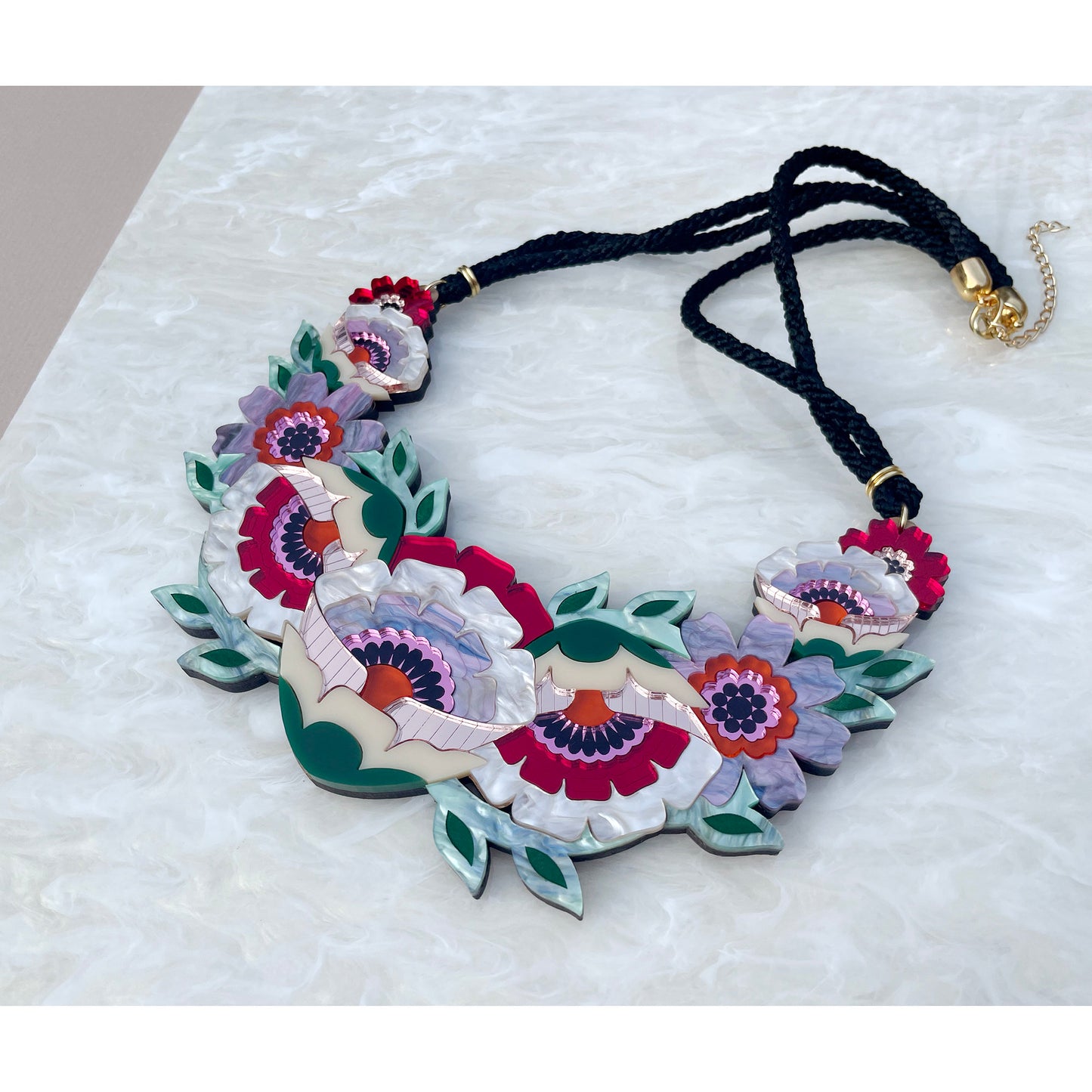 Isobel Floral Statement Necklace in Sunset