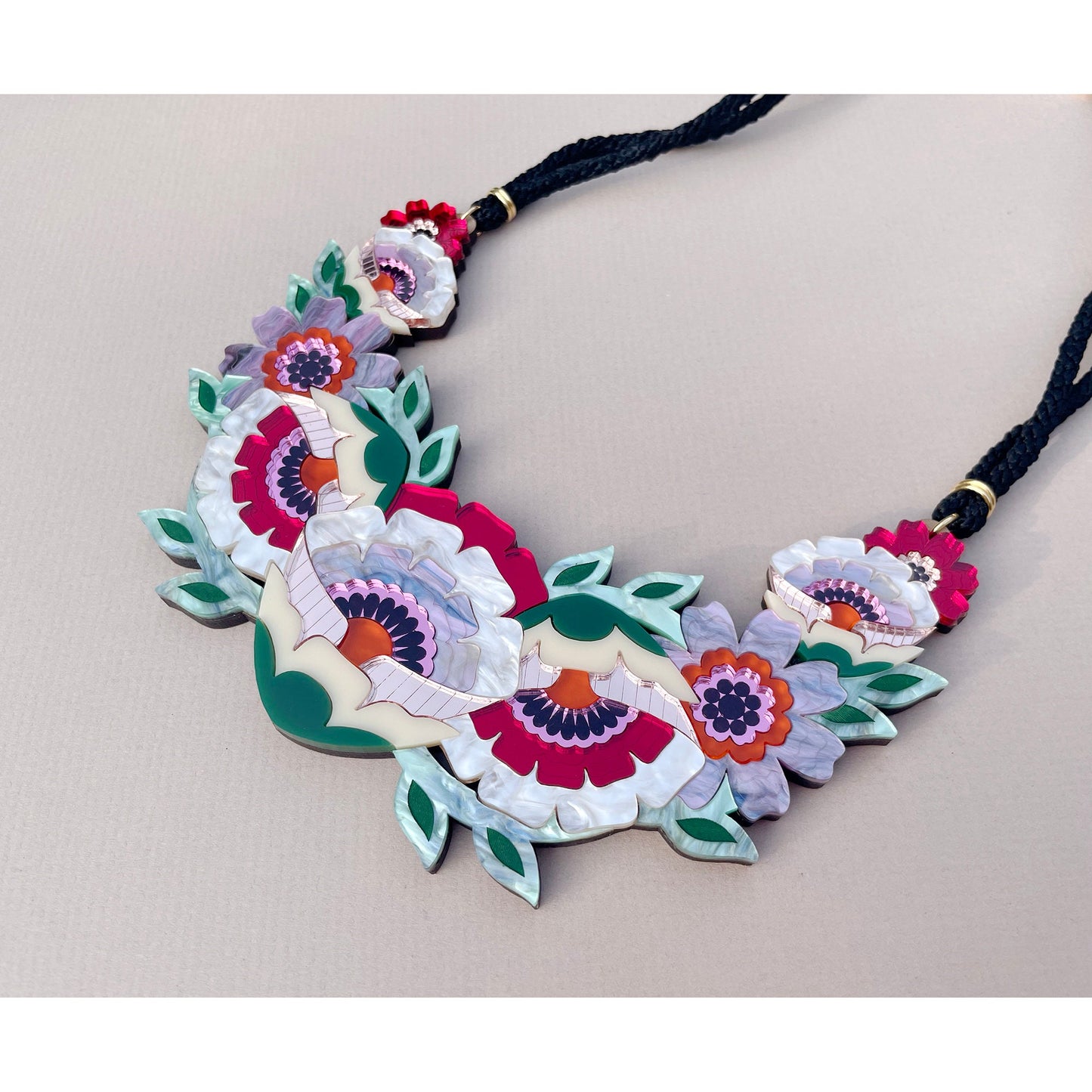 Isobel Floral Statement Necklace in Sunset