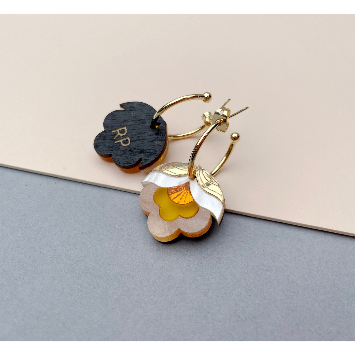 Anna Floral Hoop Earrings in Sunshine