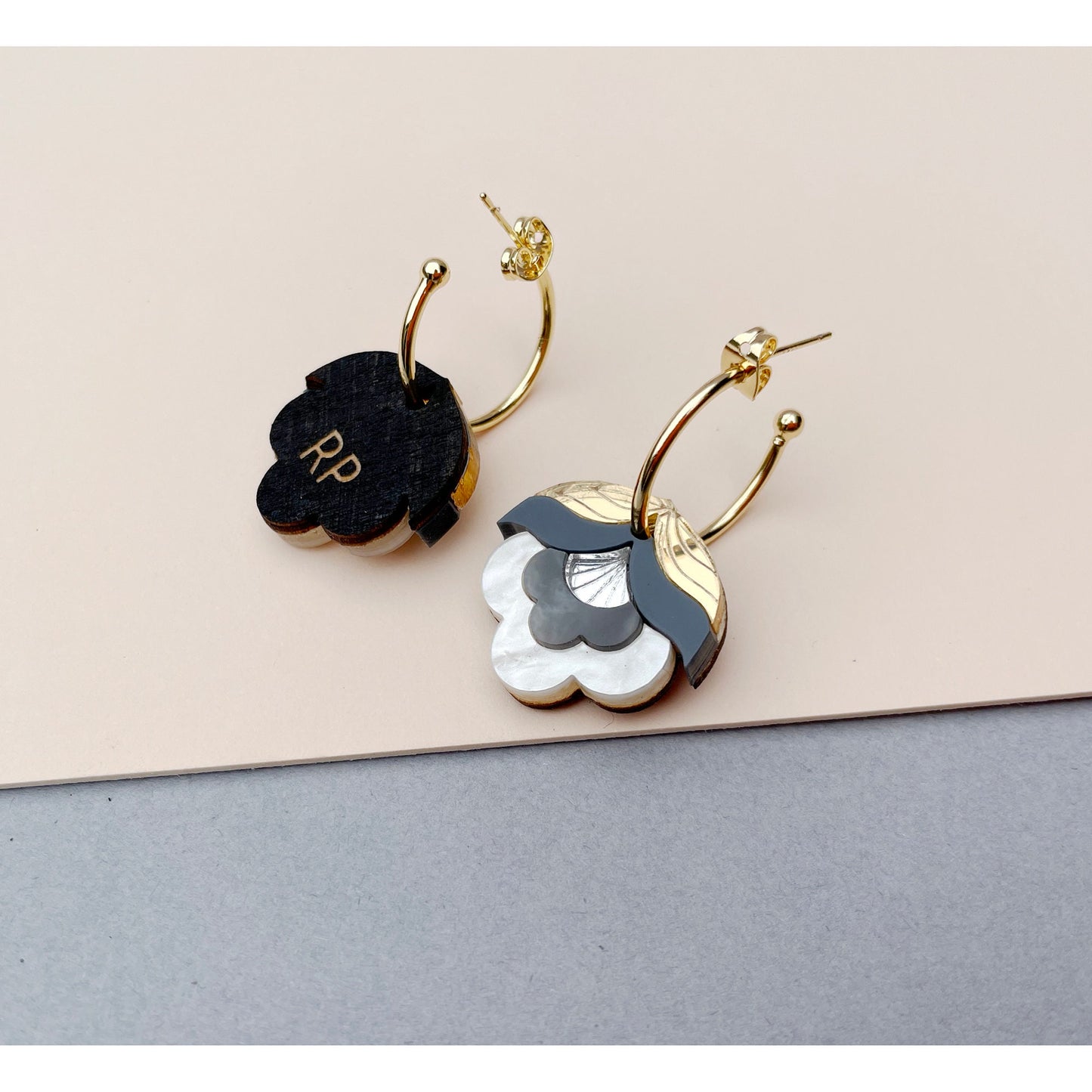 Anna Floral Hoop Earrings in Metallic