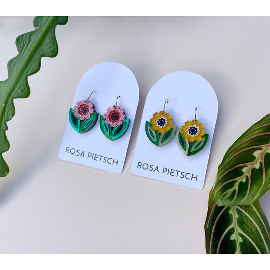 Agnes Leafy Floral Drop Earrings