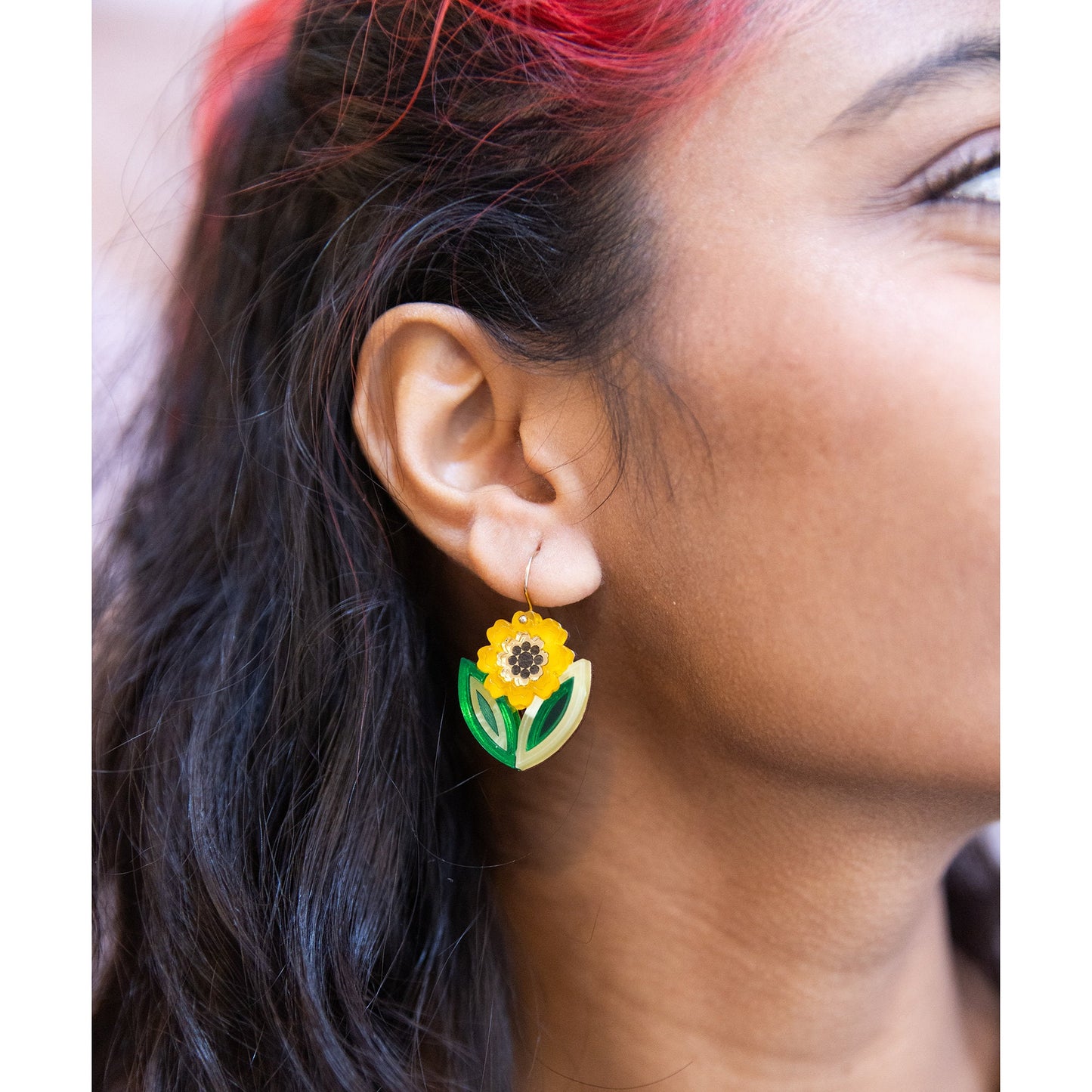 Agnes Leafy Floral Drop Earrings