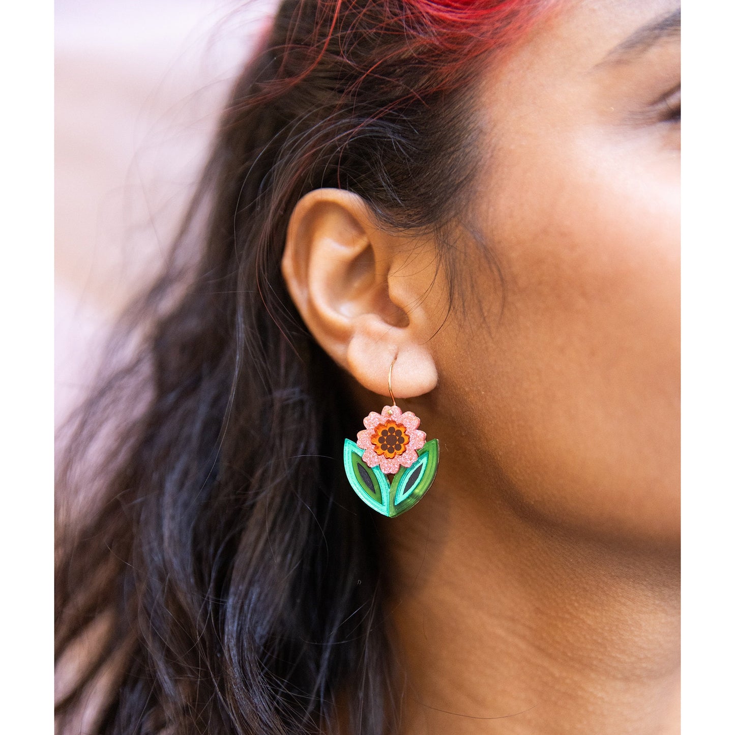 Agnes Leafy Floral Drop Earrings