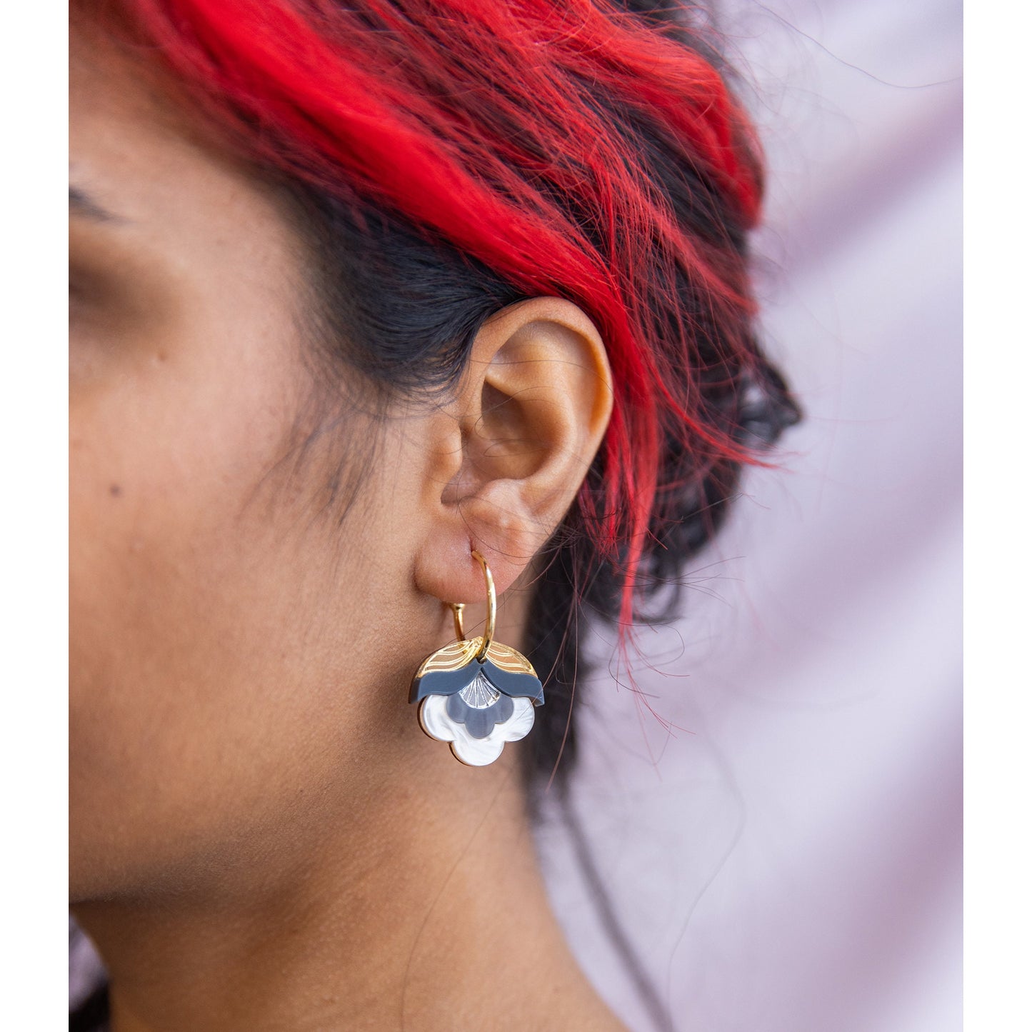 Anna Floral Hoop Earrings in Sunshine