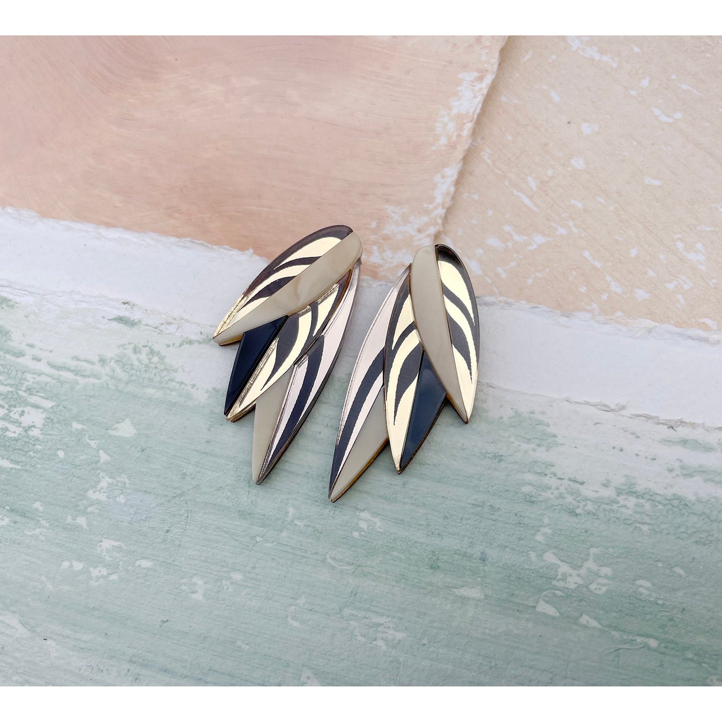 Calathea Leaf Statement Stud Earrings