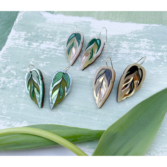 Calathea Leaf Drop Earrings