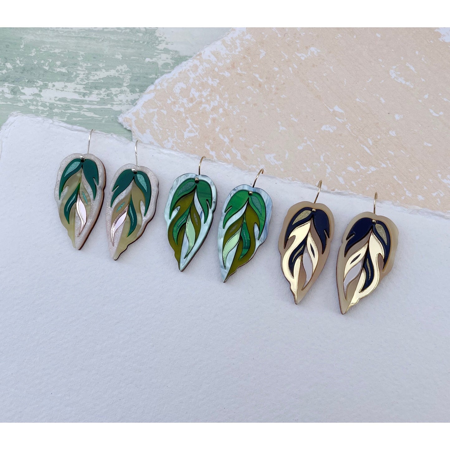 Calathea Leaf Drop Earrings