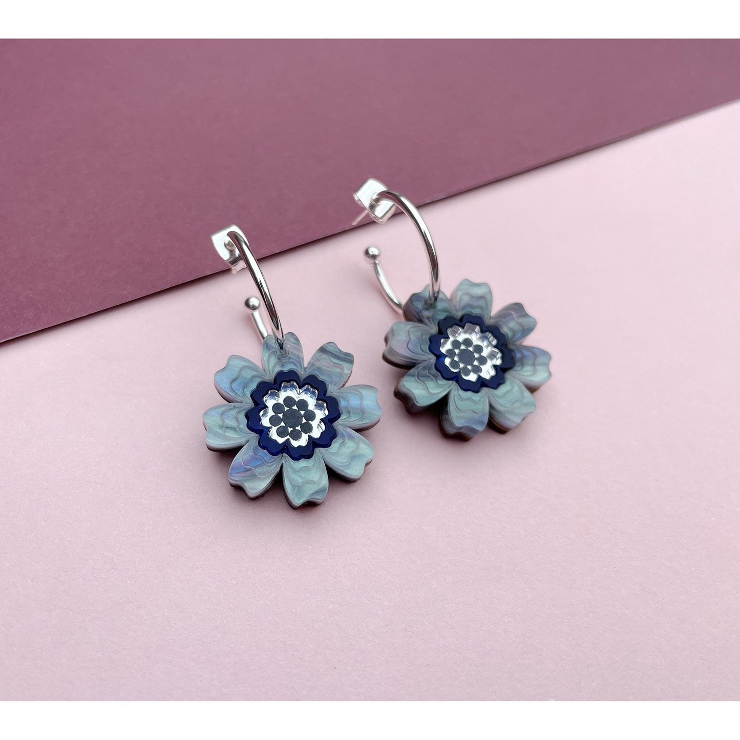 Agnes Daisy Floral Hoop Earrings