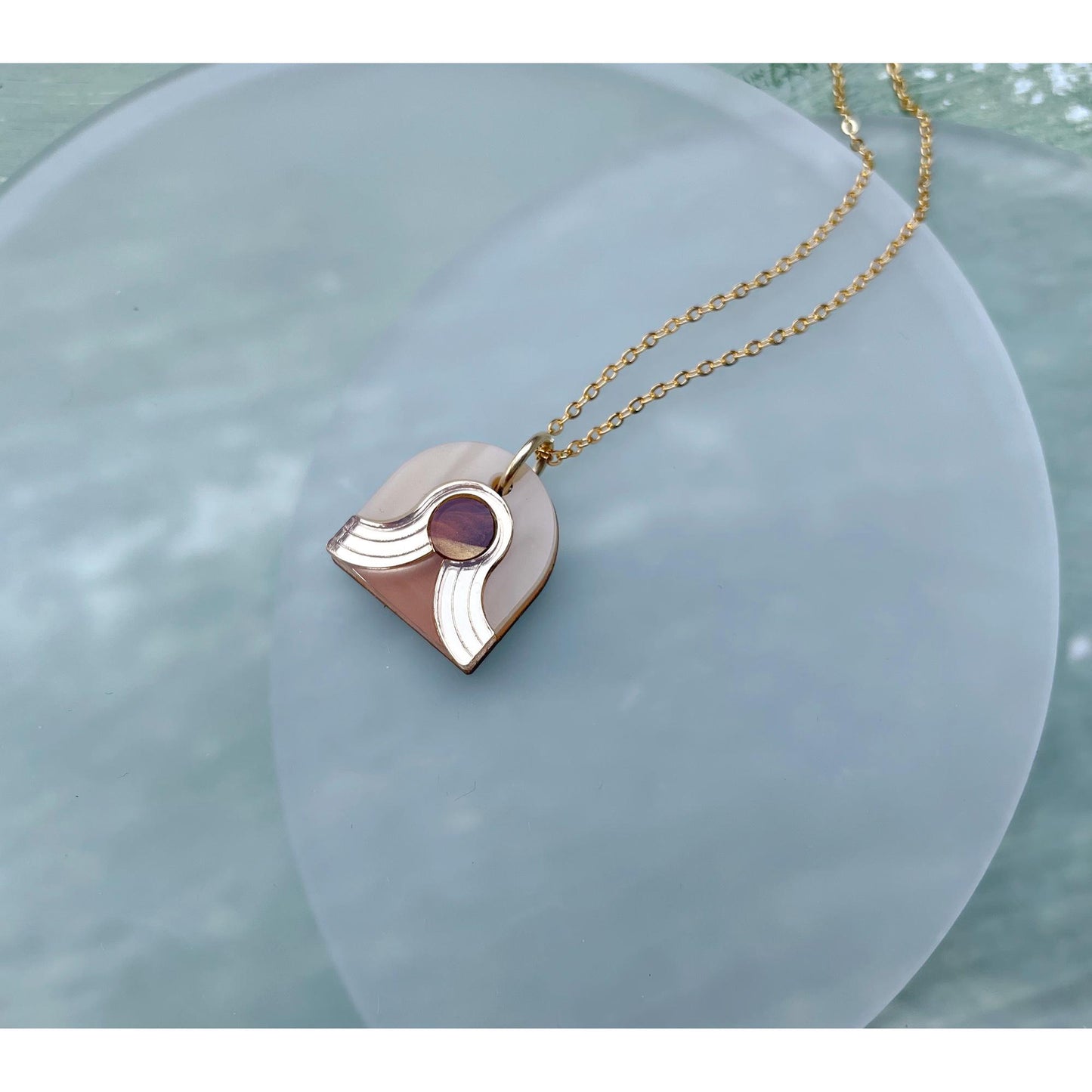 Mini Arch Dot Arch Pendant Necklace
