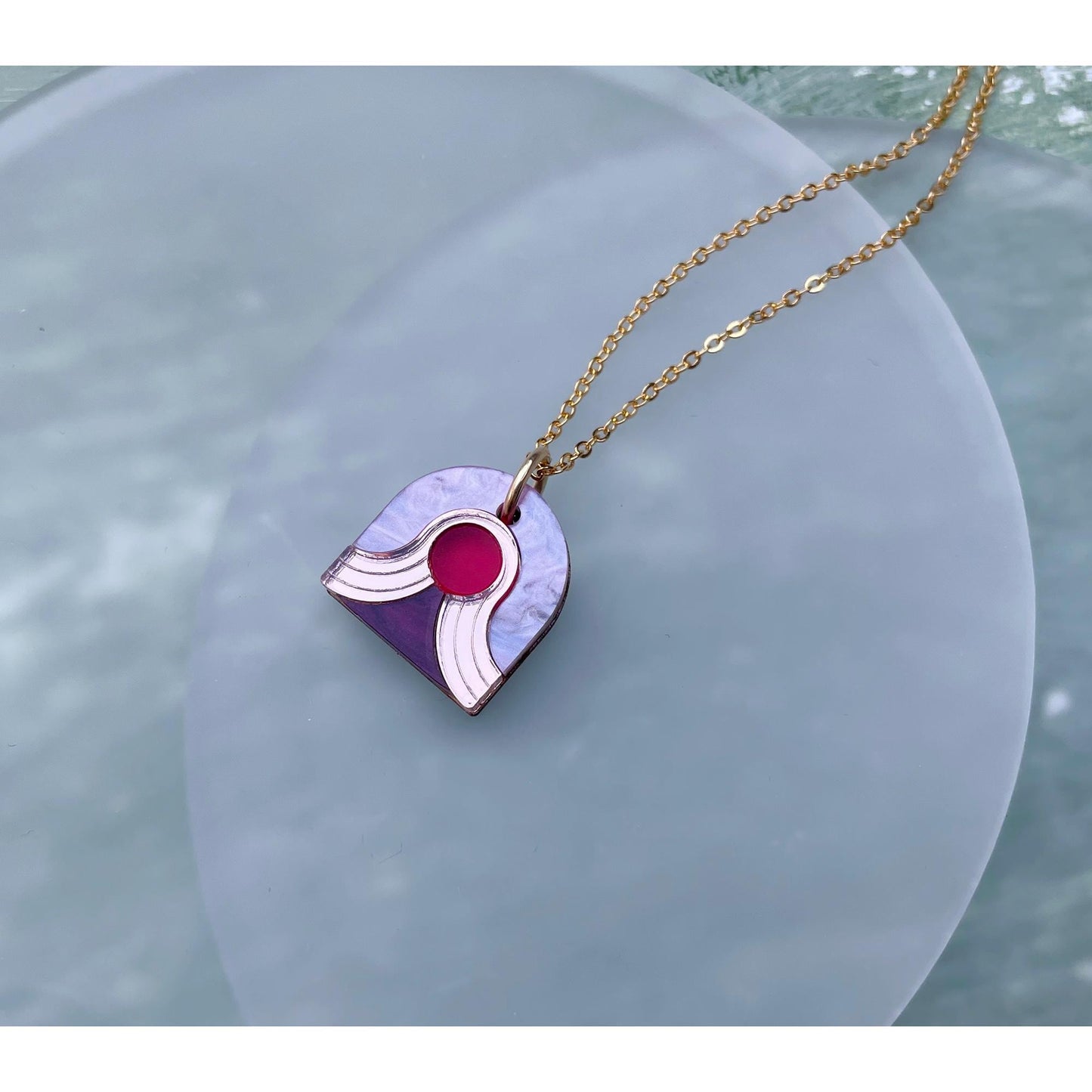 Mini Arch Dot Arch Pendant Necklace