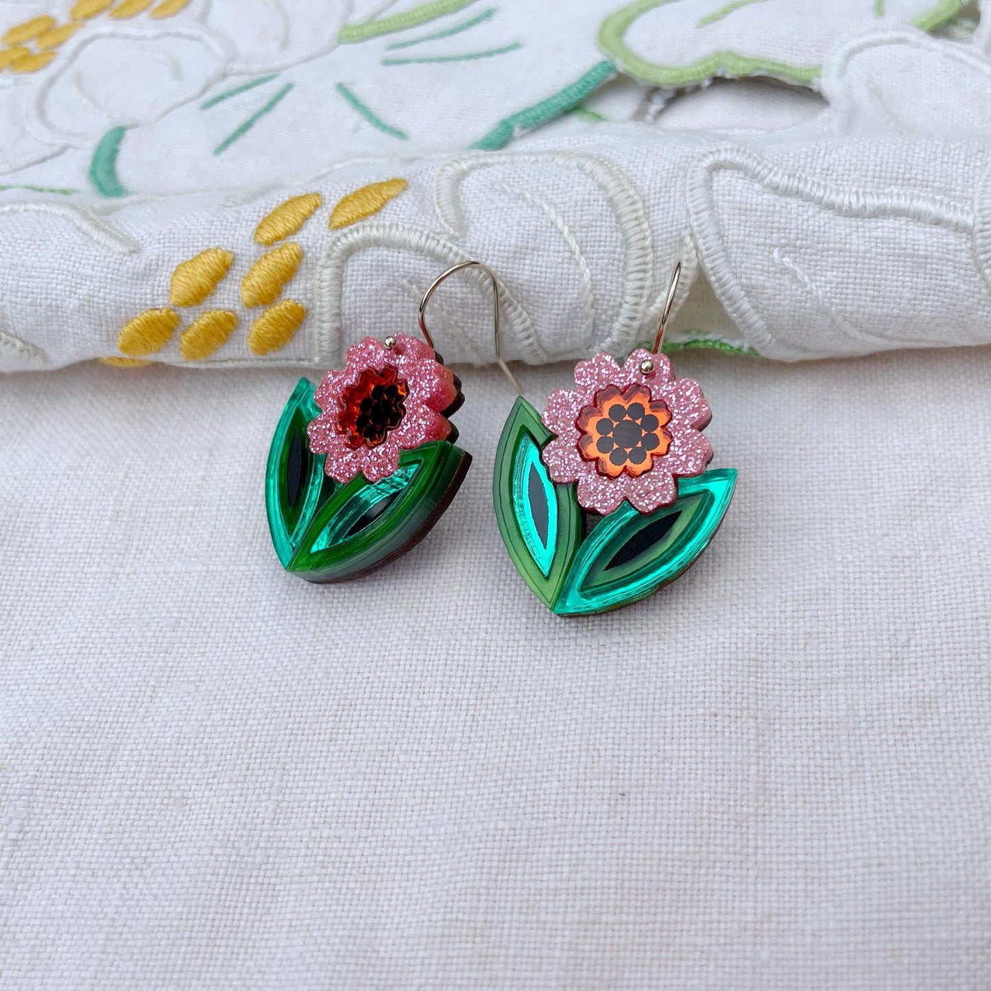 Agnes Leafy Floral Drop Earrings