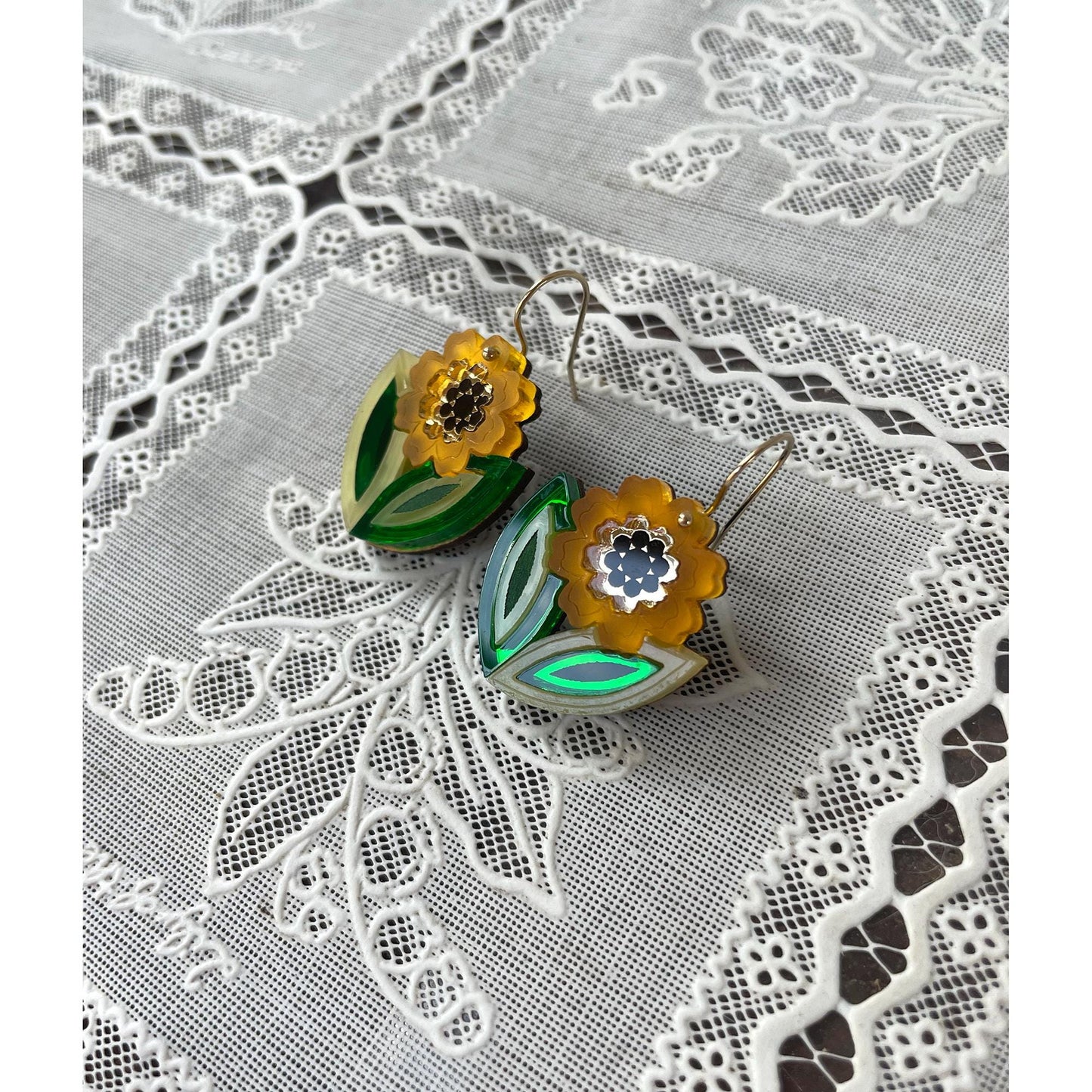 Agnes Leafy Floral Drop Earrings