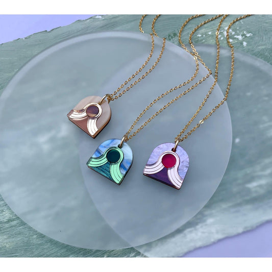 Mini Arch Dot Arch Pendant Necklace
