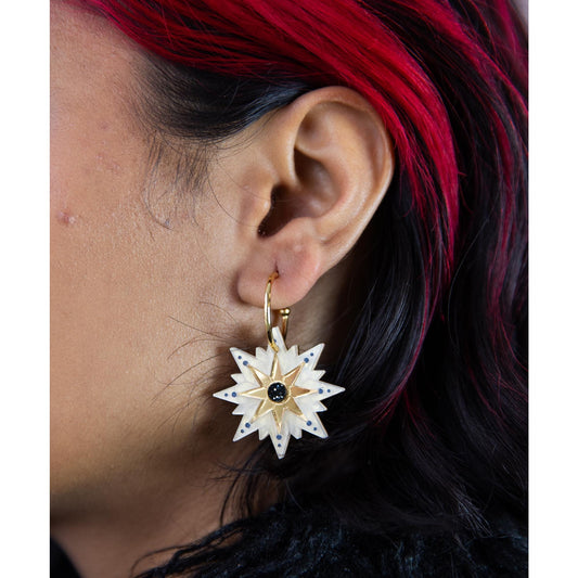 Seren Star Hoop Earrings in Butterscotch