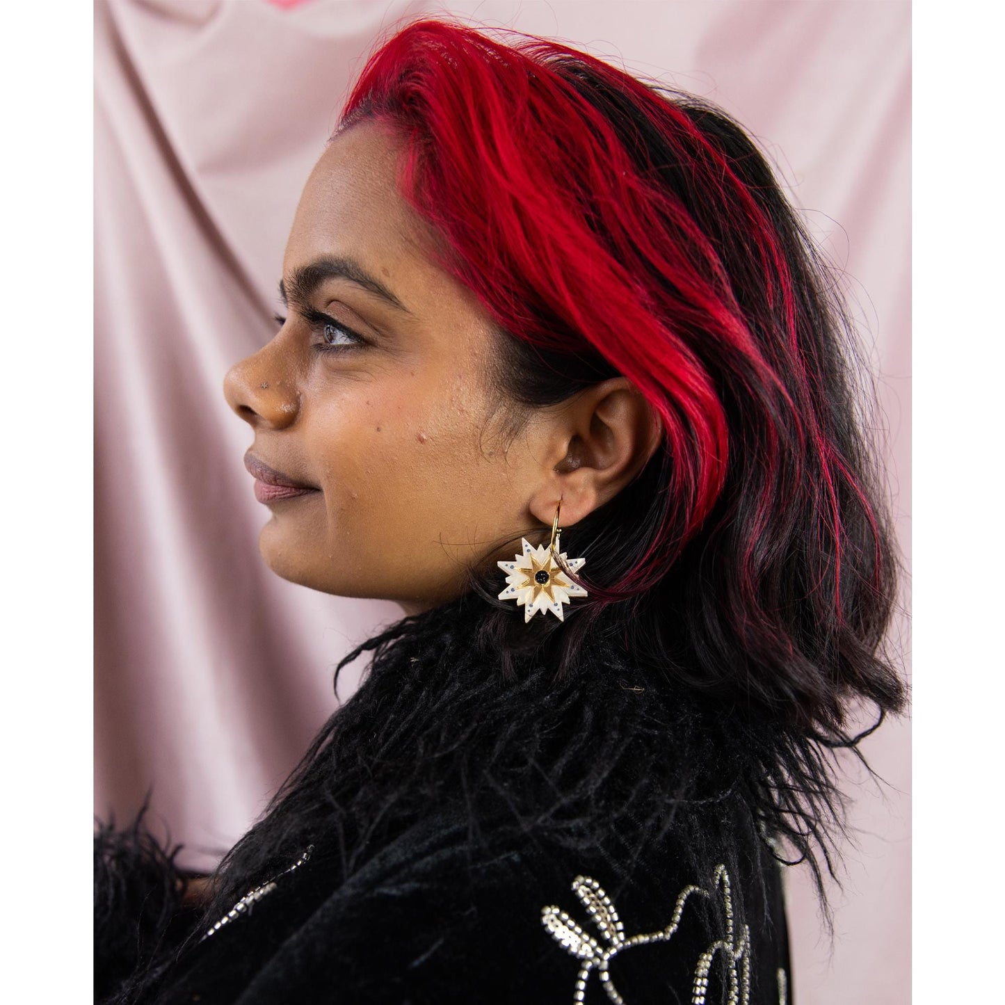 Seren Star Hoop Earrings in Butterscotch