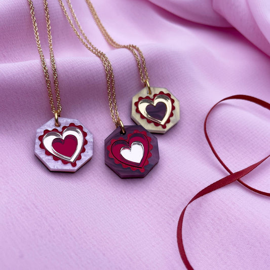 Seren Geo Heart Pendant