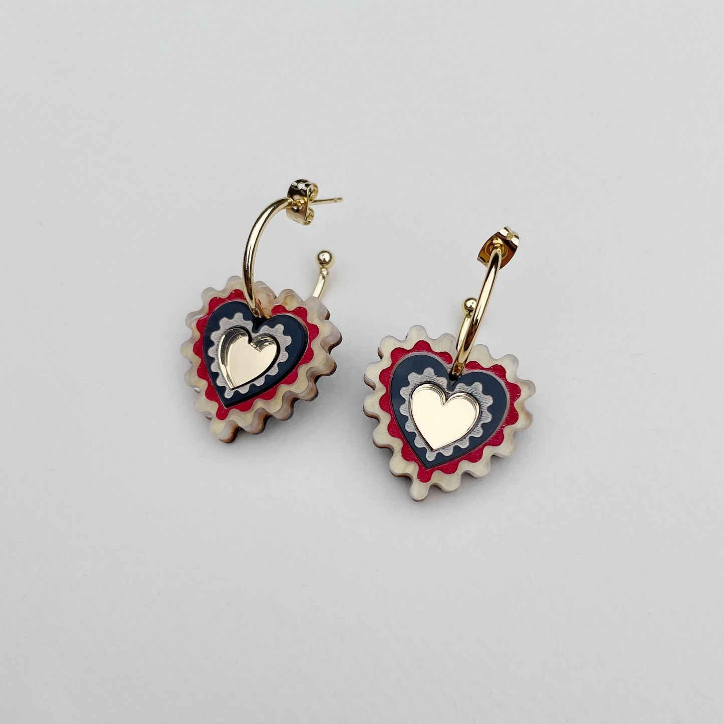 Wiggle Heart Hoop Earrings