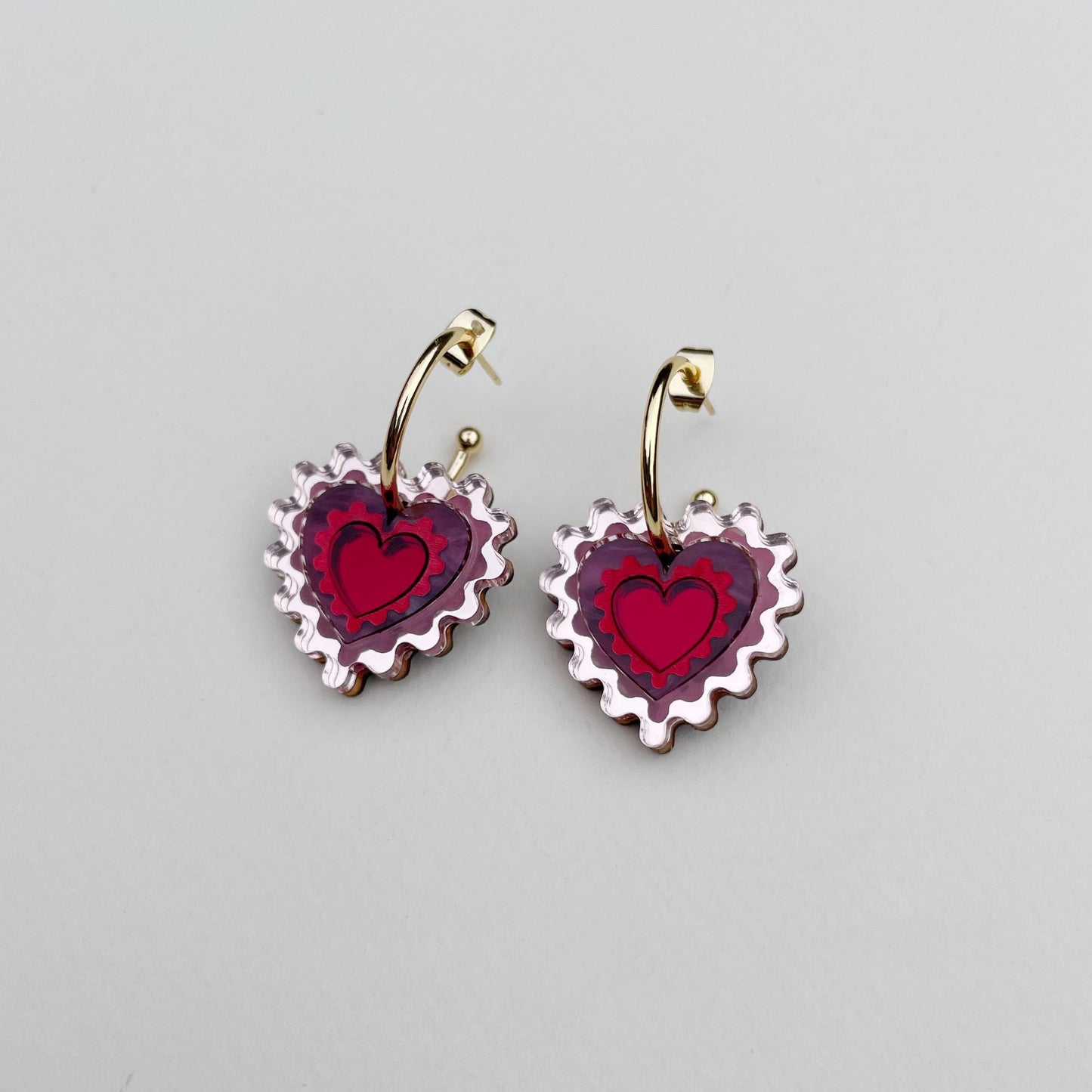Wiggle Heart Hoop Earrings