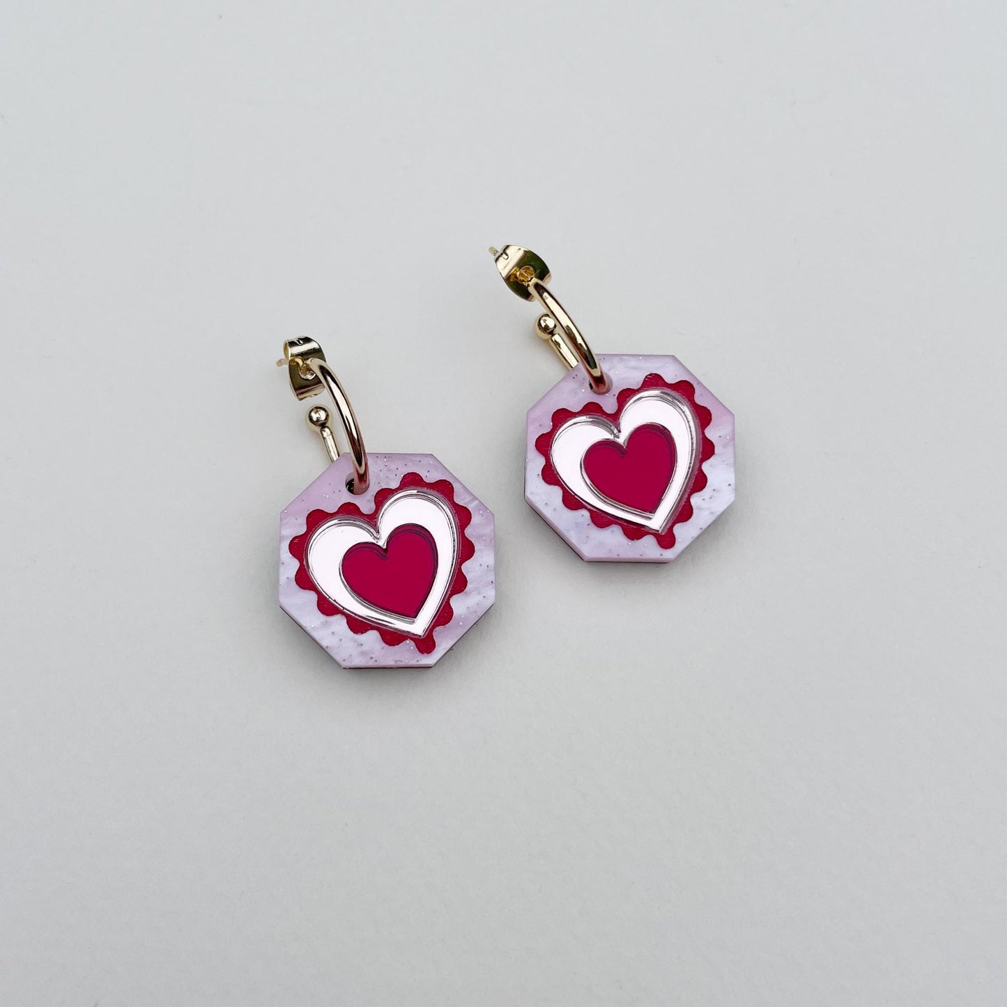 Seren Geo Heart Hoop Earrings