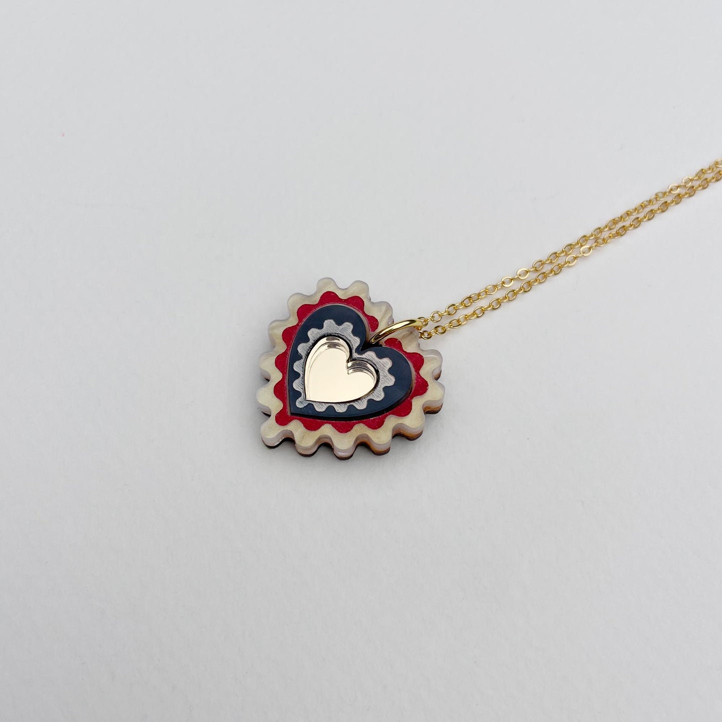 Wiggle Heart Pendant Necklace