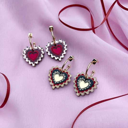 Wiggle Heart Hoop Earrings