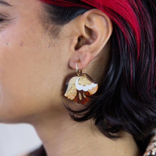Nouveau Floral Hoop Earrings