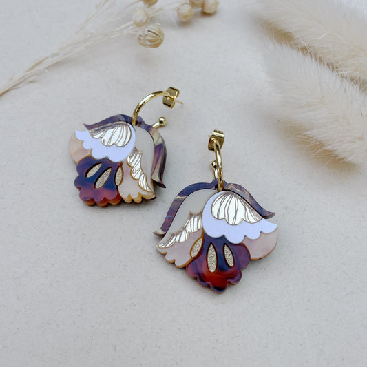 Nouveau Floral Hoop Earrings