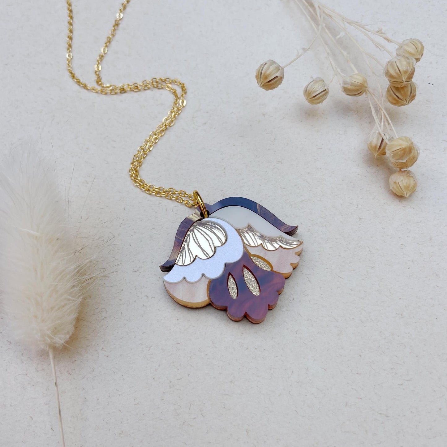 Nouveau Floral Pendant Necklace