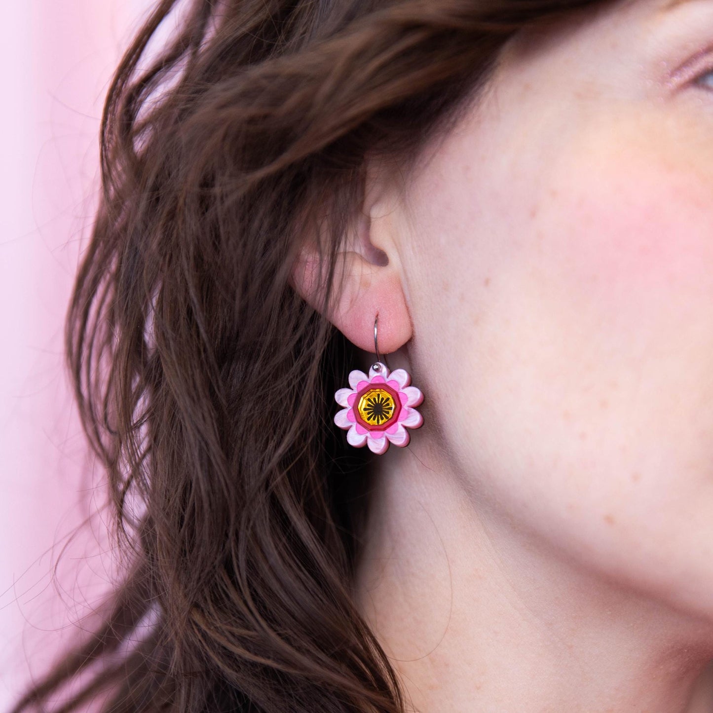 Margot Daisy Floral Hook Drop Earrings