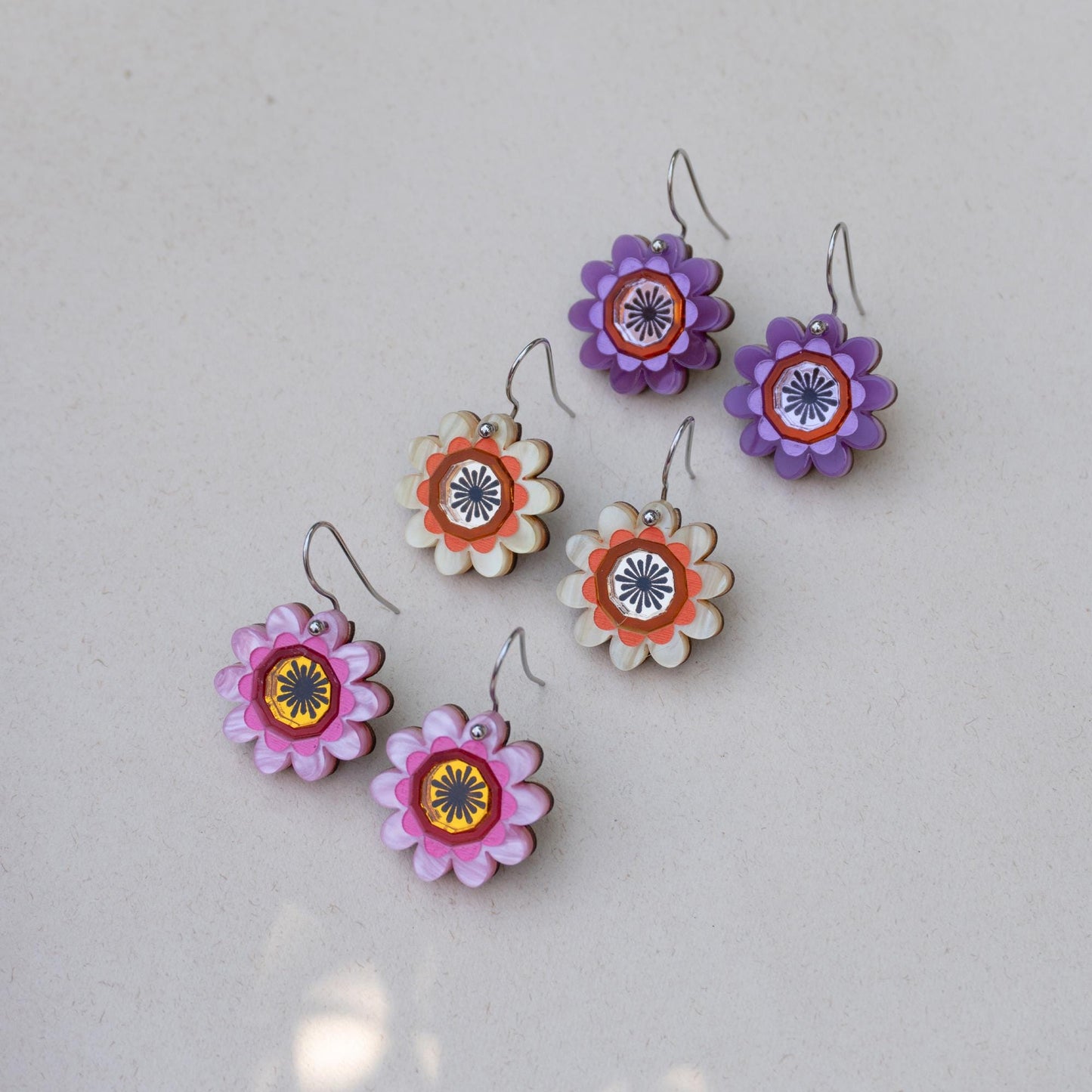 Margot Daisy Floral Hook Drop Earrings