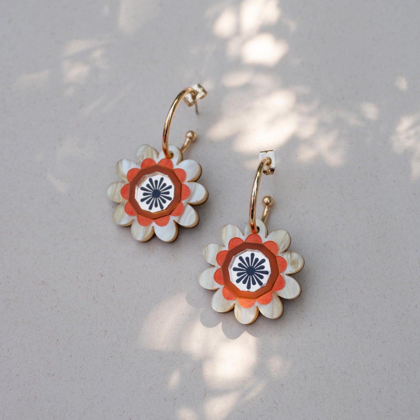 Margot Daisy Floral Hoop Earrings