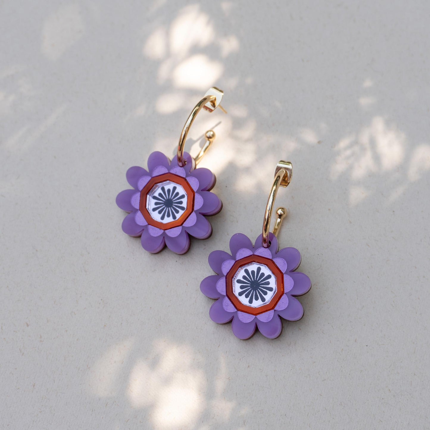 Margot Daisy Floral Hoop Earrings