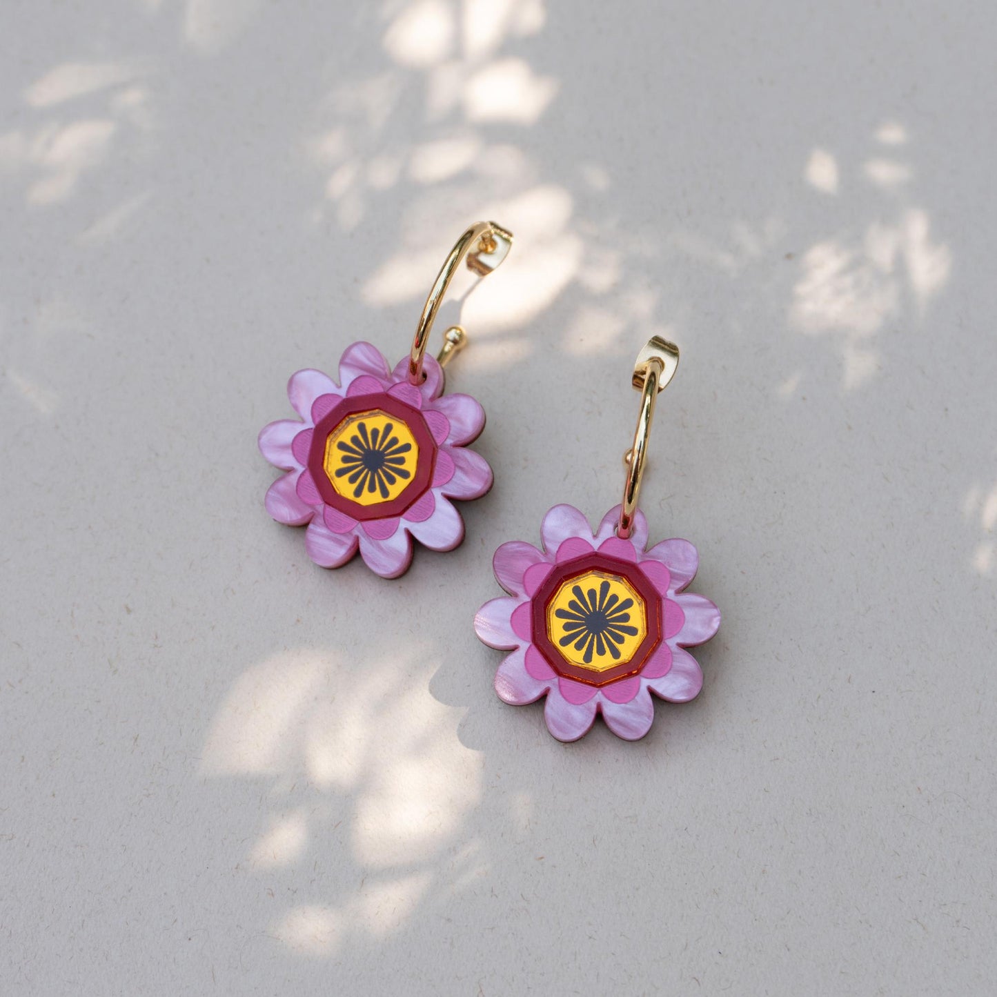 Margot Daisy Floral Hoop Earrings