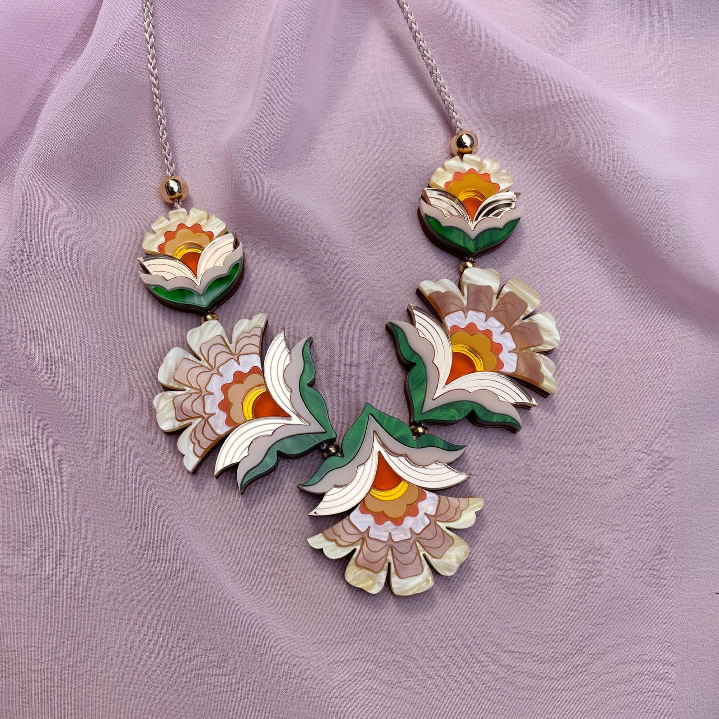 PREORDER: Maisie Floral Statement Necklace in Yellow