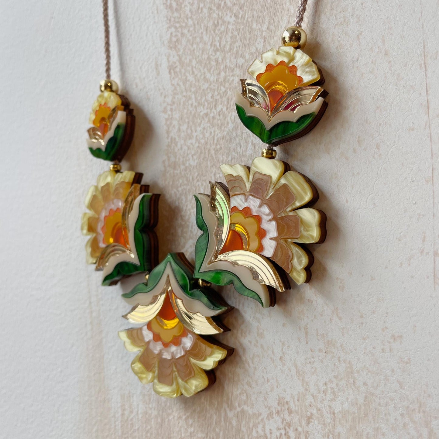 PREORDER: Maisie Floral Statement Necklace in Yellow